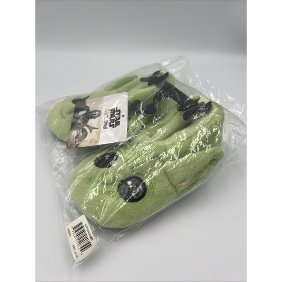 Disney Star Wars The Mandalorian Baby Yoda Grogu Slippers Kid Toddler Lg9-10 NWT - Picture 2 of 10